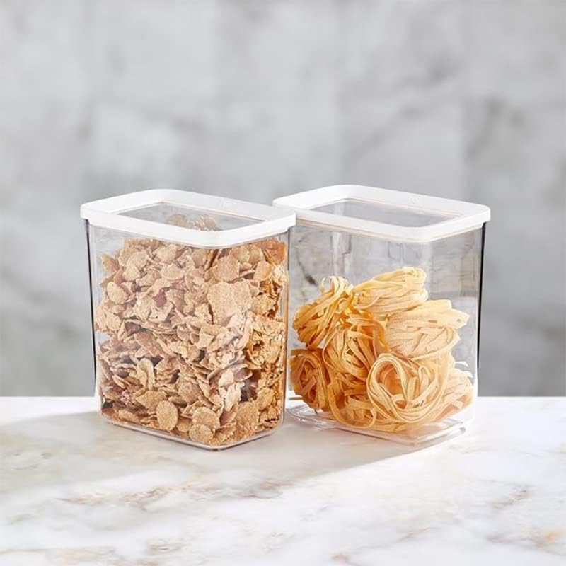 Recipientes de plástico PDGJG Caixas de armazenamento empilháveis ​​transparentes Pastas de cozinha