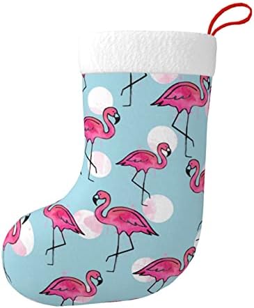 Meias de Natal de Aunstern Rosa Flamingo Padrão de Aquarela de Lareira de Duas Lados