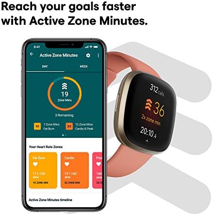 Fitbit Versa 3 Health & Fitness Smartwatch com GPS, frequência cardíaca 24/7, Alexa embutida, mais