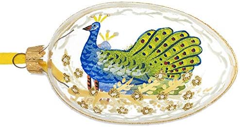 1908 pavão pavão imperial vidro ovo ornamento de 4 polegadas