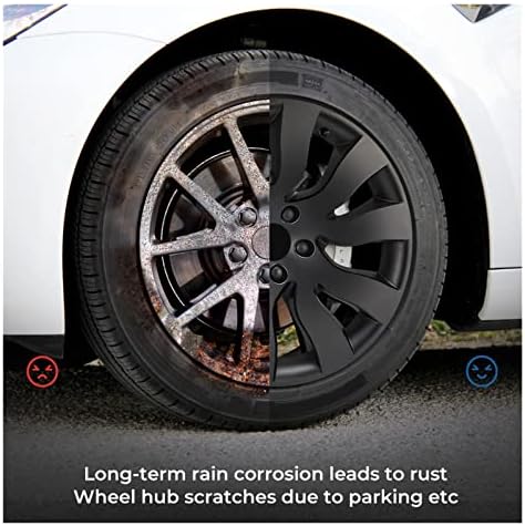 Velneg 4pcs roda Hubcap compatível com Tesla Modelo 3 Tampa completa de cuba para Tesla Modelo Y Substituição