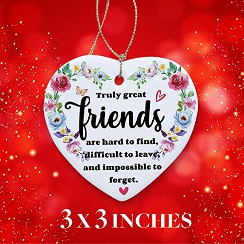 Verdadeiramente grandes amigos são difíceis de encontrar ornamento de cerâmica floral 3 Amizade pendurada em