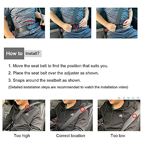 Ajuste do cinto de segurança, anti -torção ilivável e deslize os clipes da alça do pescoço do ombro,