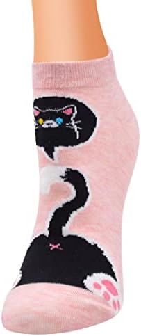 Slip Slip Socks Womens Cartoon Trend Meias Creative Cotton Socks Animal Cat Ladies Meias Personalidade Meias