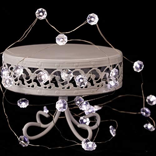 Luzes de cordas de árvore de Natal, formato de diamante de cristal de estrela bling 10ft 40 LEDs com remoto, alimentado por bateria ou USB para o quarto de quarto de jantar da espinha de casamento Data da festa de casamento decorações de dia dos namorados