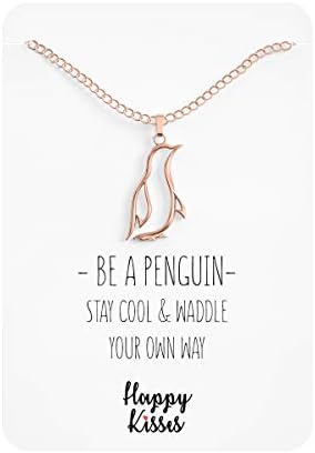 Presente de colar do pinguim feliz - pingente de pinguim fofo - jóias de charme para mulheres, meninas