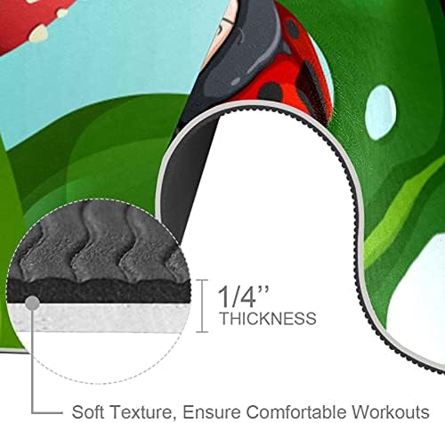 Exercício e fitness de espessura sem escorregamento 1/4 tapete de ioga com impressão de design verde para yoga