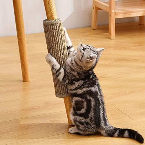 Mioyoow Cat Scratching Pad, sisal gato scratch tapetes resistentes a desgaste scratcher com fundo não