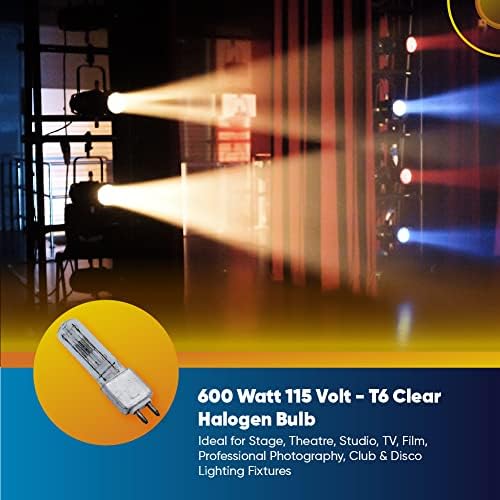 600W 115V - T6 Bulbo de halogênio transparente - Substituição para a lâmpada SL 575W Iluminação SL 575W por precisão