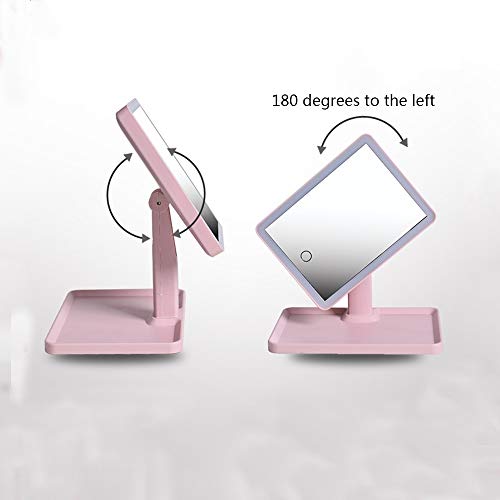 Raxinbang Mirro cosmético LED com luzes antes e depois de 360 ​​graus espelho rotativo espelho de mesa de trabalho