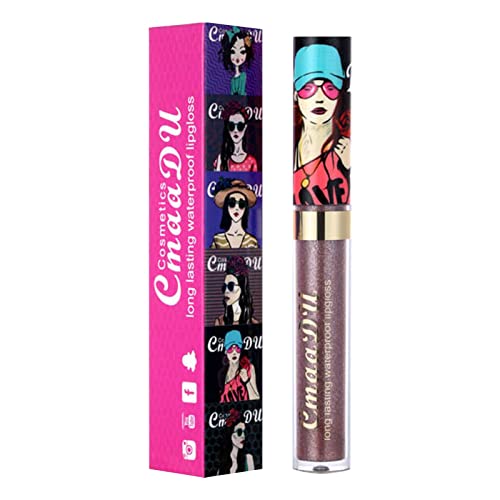 Lip Glaze Stain Lipstick líquido 11 Cores Metallic Glitter Shimmer Lip Lip Gloss aveludado hidratante