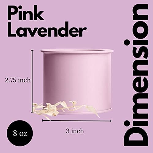 Latas de vela de lavanda rosa frantética 8 oz com tampas - 12 pacote de potes a granel para fazer velas,