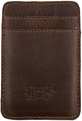 Saddle & Hide Co., titular de cartão vertical feito à mão de couro completo de couro - elegante,