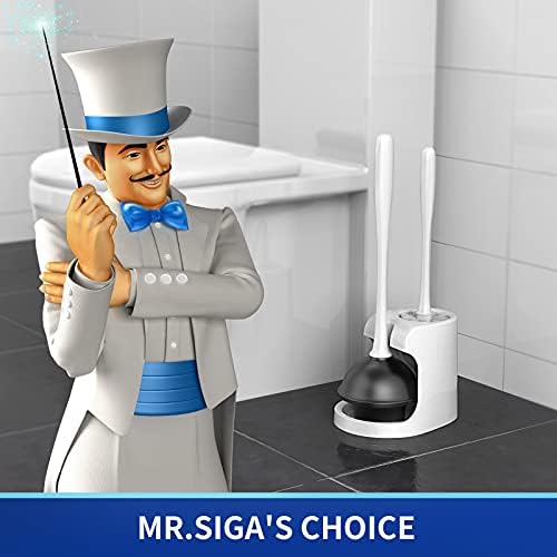 Mr.Siga Manger e escova de tigela Combining para limpeza do banheiro, branco, 1 conjunto