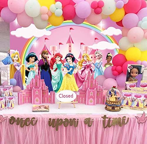 Princesa Rainbow Backdrop Dreammy Pink Castle Shining Photography Background Girl Children Baby Birthday Birthday