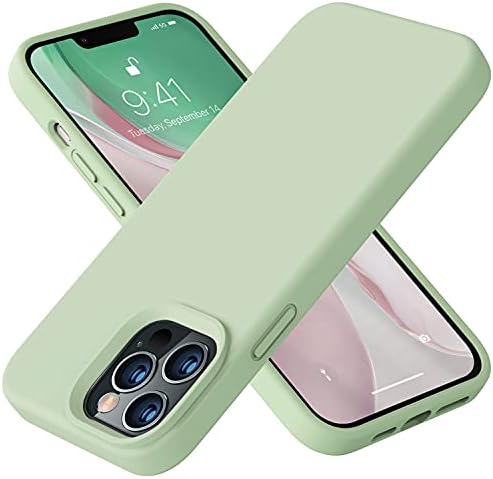 Vooii Compatível com o caso do iPhone 13 Pro, caixa de proteção corporal de silicone líquido com [anti-arranhão] [revestimento de microfibra suave] [Caso de proteção contra a câmera] para iPhone 13 Pro 6,1 polegadas, matcha