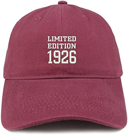 Trendy Apparel Shop Edição Limitada 1926 Presente de aniversário bordado Cap de algodão escovado