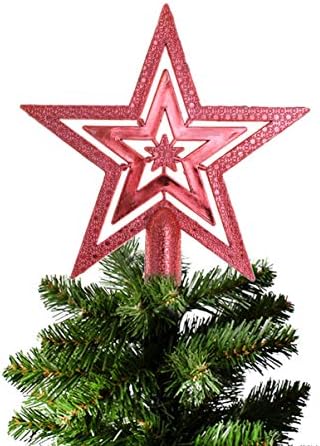 PretyZoom Christmas Star Treetop Tree de Natal Topper Star Treetop Christmas Star Topper Xmas Tree