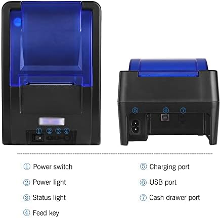 N/A Impressora de recibo térmico de 58 mm com interface USB BT Clear Printing Printing Commands com comandos