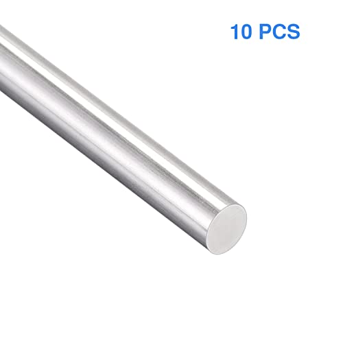 Hastes de aço inoxidável 10 PCs 304 Pino cilíndrico de eixo redondo sólido da barra redonda, diâmetro 2,5
