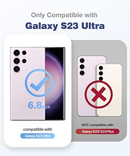 Tongate Compatível com o Samsung Galaxy S23 Caso Ultra com tampa da câmera deslizante, [Proteção contra