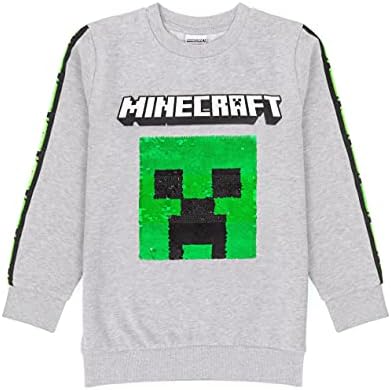 Minecraft Kids Sweatshirt Creeper TNT Grey Gamer Jumper Hoodie