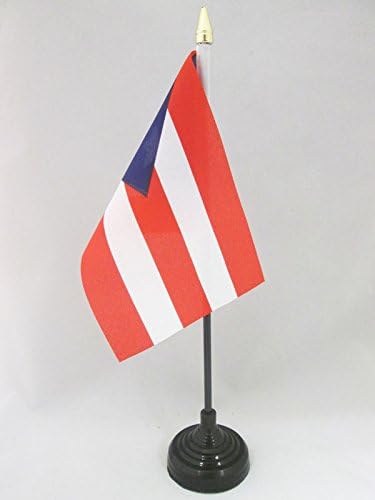 AZ Flag Porto Rico Bandeira 4 '' x 6 '' - Bandeira da mesa porto -riquenha 15 x 10 cm - tampo