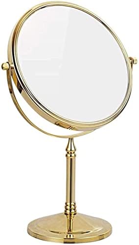 Espelhos de maquiagem zaahh, espelho de ampliação de bronze dupla de 8 polegadas, mesa de barbear 360 °