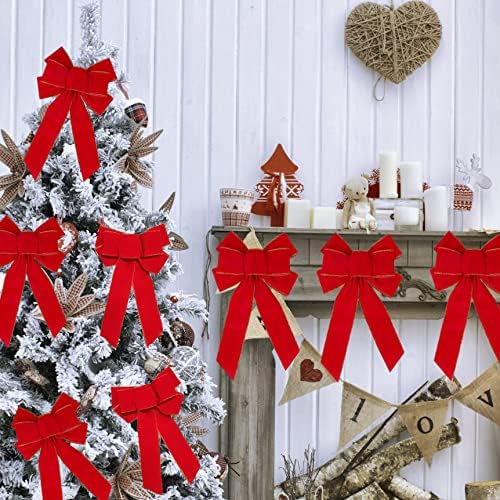 BWERFUET 10 Pack Red Velvet Arcos de Natal Arcos decorativos para ornamentos de árvore de natal de