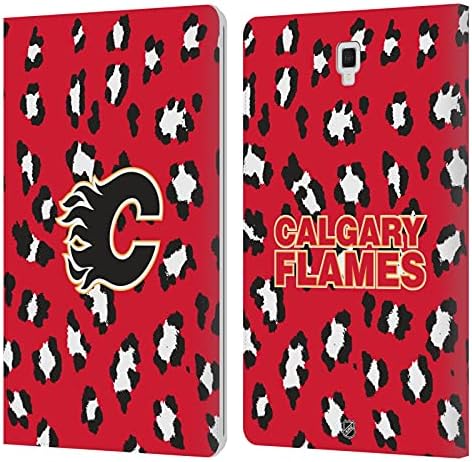 Projetos de capa principal licenciados oficialmente NHL Leopard Patten Calgary Flames Livro de couro Caixa