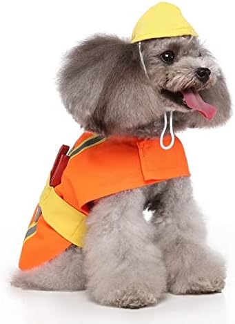 Costume de cosplay de trabalhadores legais para cães filhote engraçado casaco adorável roupas de estimação