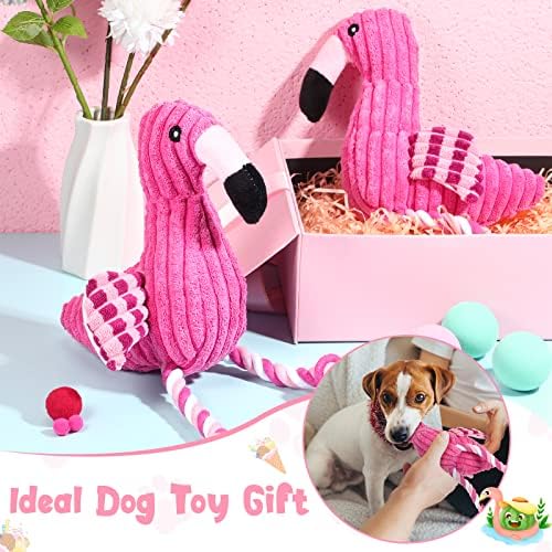 Sotiff 2 pacote fofo brinquedos cachorros brinquedos de pelúcia de cachorro Flamingo cachorro