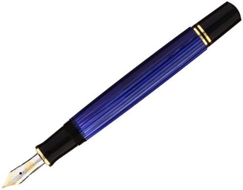 Pelican Souberene M600 caneta, listrada azul, B, Broad Point
