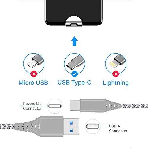 Cabo de carregamento USB Longo Cabo de carregamento de 10 pés 3pack Cabo de carregamento para Samsung Galaxy