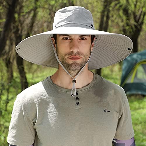 Chapéu de proteção solar amplo de aba soldado de chapéu ventilado unissex para caminhada para caminhada na praia