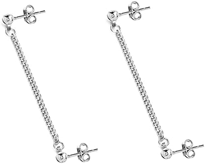 Double piercing 20g Cartilagem Chain Threader Dangle Drop Ball Brincos para homens para homens