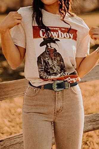 Cinturão ocidental para mulheres, cinturões de couro de 1,1 CR Cowboy para mulheres, cintos