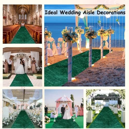 Corredores de corredor verde esmeralda Fuhsy para casamentos para casamento ao ar livre 4x20 pés