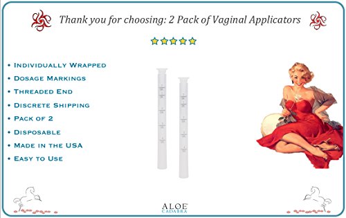 Aplicadores vaginais extras descartáveis, embrulhados individualmente, extremidade rosqueada para cremes de levedura,