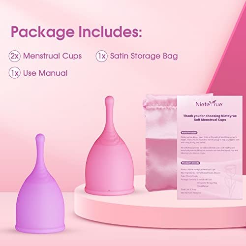 Copos menstruais reutilizáveis, copos de período super macio e flexível, produto de higiene feminina sem vazamentos,
