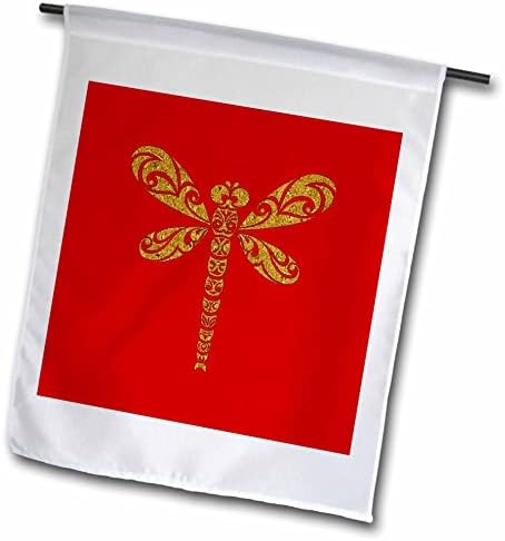 3drose Dragonfly Totem Tattoo Art Opulento Art Deco Style - Bandeiras