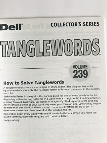 Pennydell Volumes 239 e 240 da Pesquisa de palavras TangleWords buscar a descoberta da série Dell/Penny Press Collectors