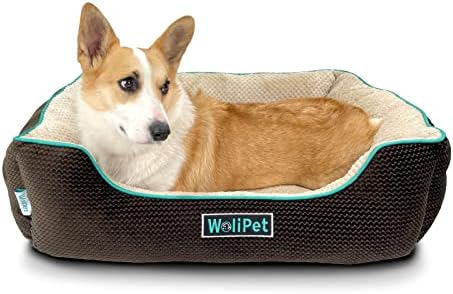Sofá de cama de cão retangular de Wolipet para cães para cães de tamanho médio lavável leito de animais