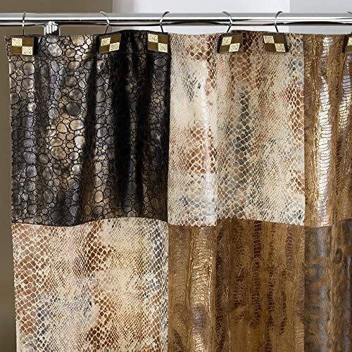 Banho popular 713176 Coleção da Zâmbia, ganchos de cortina de chuveiro, chocolate, 12 contagem
