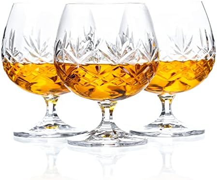 Conjunto de snifter de Brandy de Cristal Hemswell de 2 óculos de conhaque - pequenos copos de snifter para escocês,