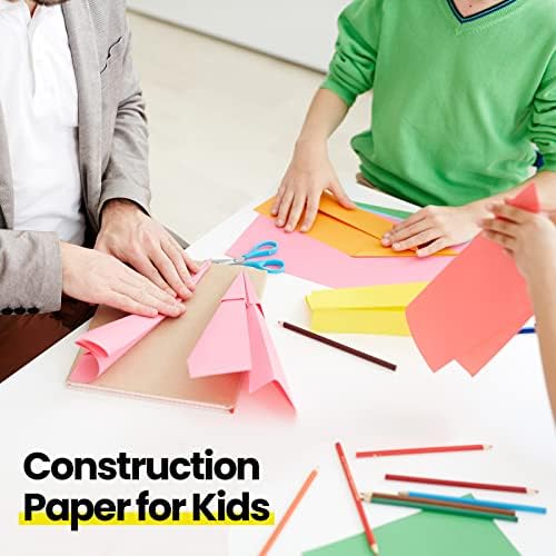 500 peças papel de construção em massa de 12 '' x 18 '', papel de arte de arte leve para crianças