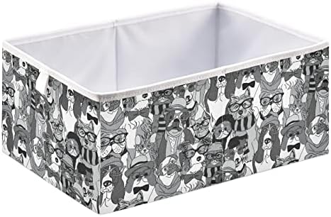 Emelivor Fashion Cats and Dogs Bin cubos de armazenamento dobrável cubos de armazenamento cesto