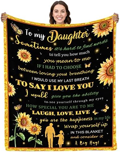 Para minha filha, cobertores de presentes de aniversário do papai para filhas da filha Girassol Cobertoras