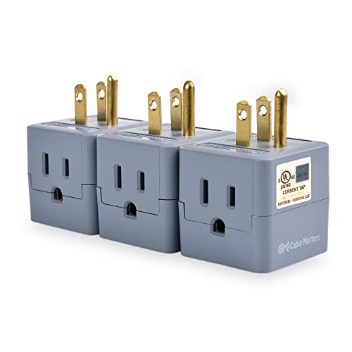 [UL listado] Cable Matters 3-Pack 3 Outlet Wall Adapter em cinza
