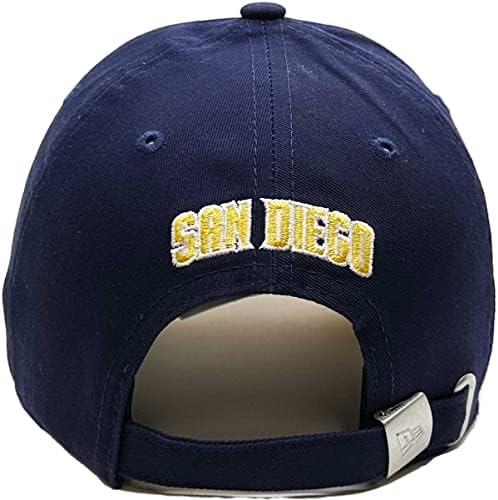 Nova era San Diego Padres Womens Glimmer 9Twenty Strapback Navy Hat com o logotipo da equipe de equipe
